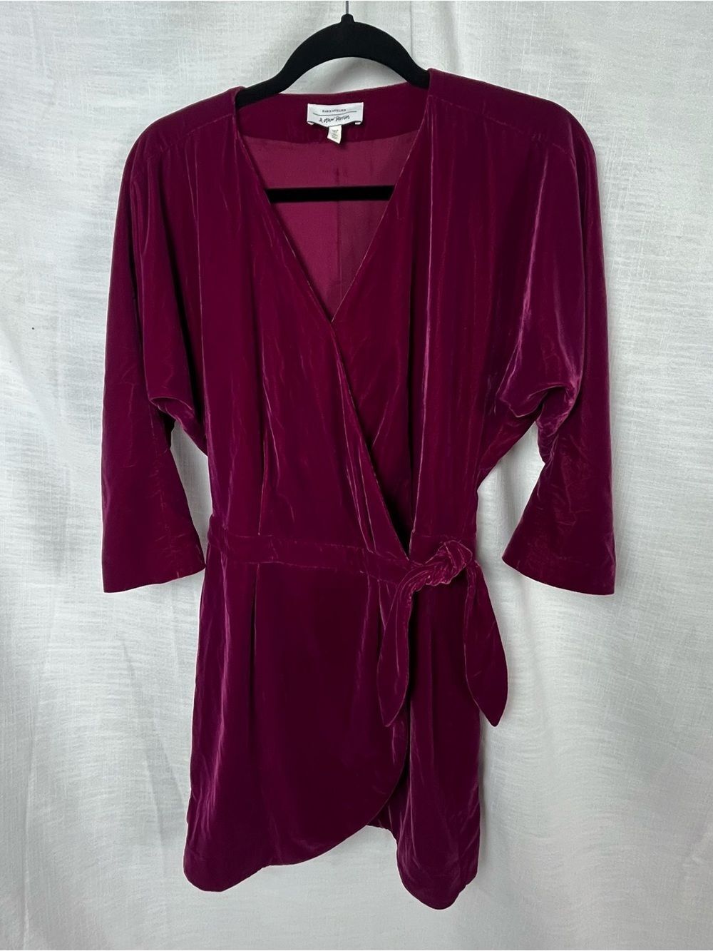 & Other Stories Velvet Wrap Dress Pink Sz 6 Cocktail Wedding Guest Balletcore